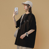 夏季新款短袖t恤女潮流印花宽松半袖体恤衫美式小众上衣DX18P25，商品下架区，电商B203