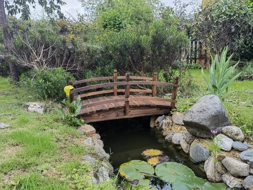 户外防腐实木园林小拱桥碳化鱼池栈道木桥花园装饰摆件鹊桥婚礼桥