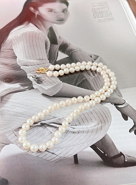 天然海水珍珠Akoya圆珠项链女