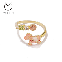 马上有钱花国风精致粉色小马戒指女新中式轻奢高级感食指戒指环