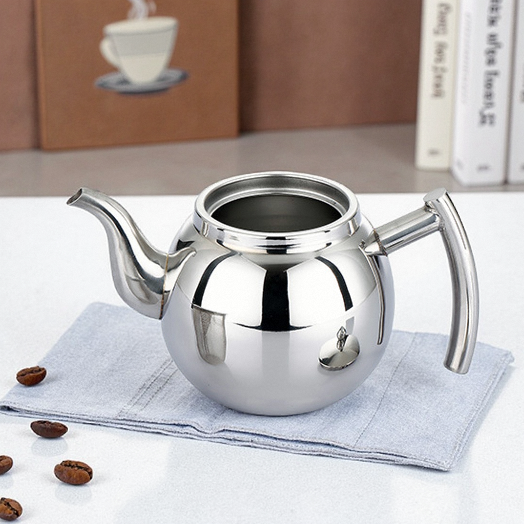 不锈钢茶壶带过滤网加厚水壶咖啡壶泡茶壶电磁炉家用小0.8L1.5L