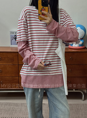 IMMI条纹假两件长袖MWESSJLT0435X——1690