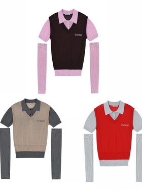 OIIORIRI 学院风拼色POLO针织衫25年秋冬25AWZZ156——1280