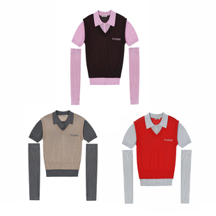 OIIORIRI 25年秋冬25AWZZ156——1280 学院风拼色POLO针织衫