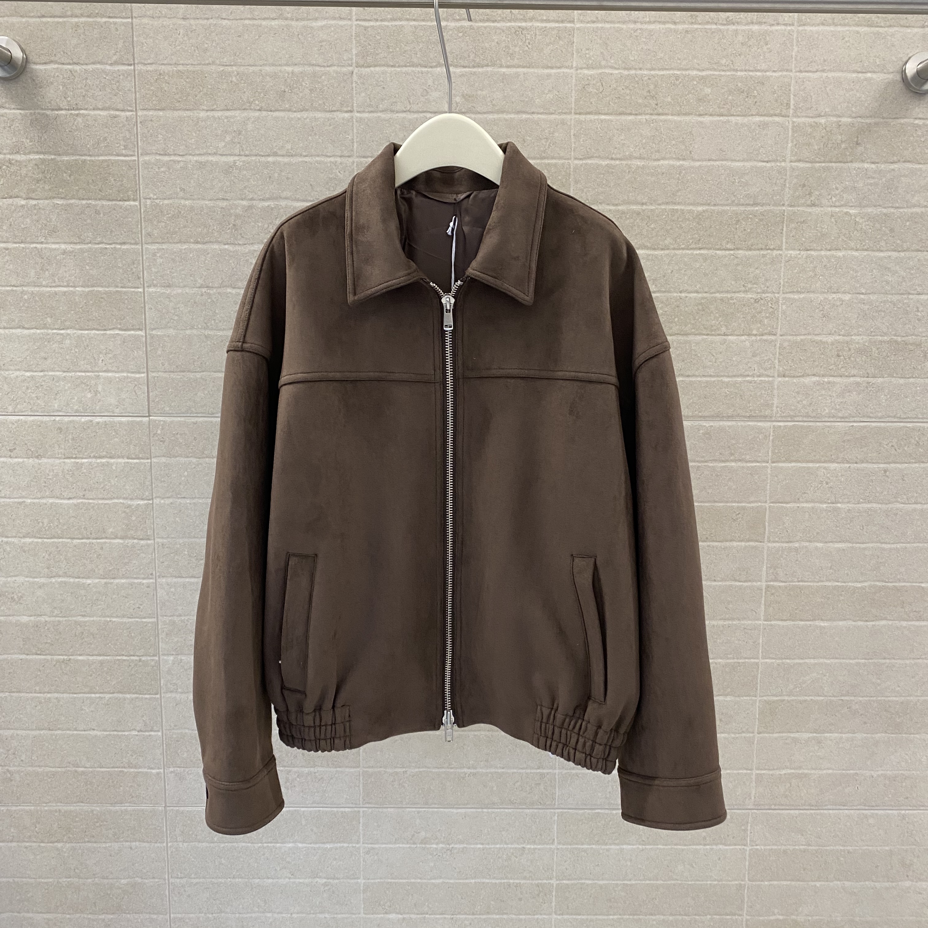 ETHOR 咖色绒面翻领外套25年秋冬ERFW25-265J——3680