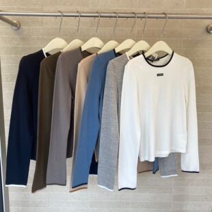 OIIORIRI 夹边圆领T恤25年秋冬25AWTE108——1380
