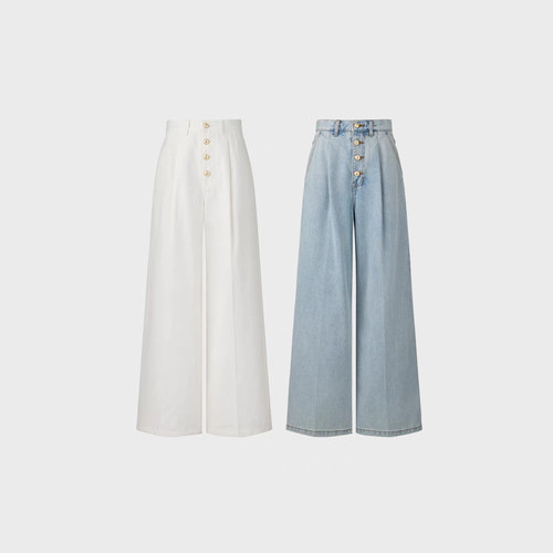 EENK 高腰系扣牛仔裤26年春夏ELD-1Q151-DP03-LB/WT——2830