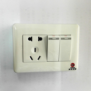 三社A7明装86型开关插座  明线开关明装 二开五孔单控带开关插座