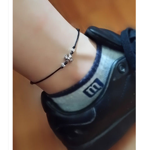 藏银克罗xin纯手工制做男女可拉伸款脚链韩版时尚炫酷百搭精品礼