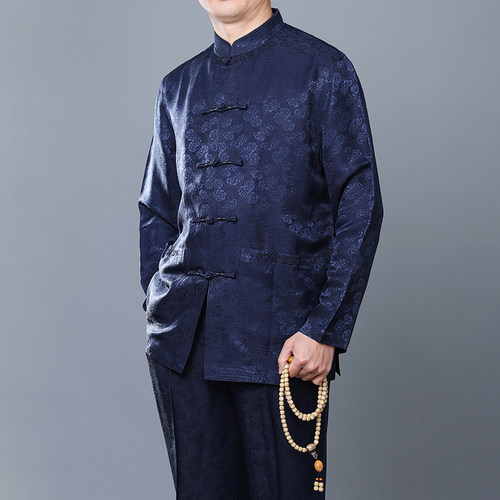 百福龙男士唐装上衣桑蚕丝