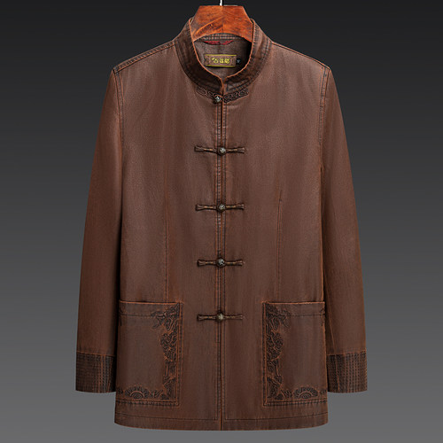 百福龙唐装春秋高档男式唐装外套