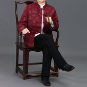 喜庆休闲中式 外套爸爸装 长袖 中国风生日婚礼装 中老年唐装 男秋冬季