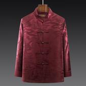 高档桑蚕丝中年连袖 外套 宴会喜爸爸唐装 唐装 春秋外套中国风中式