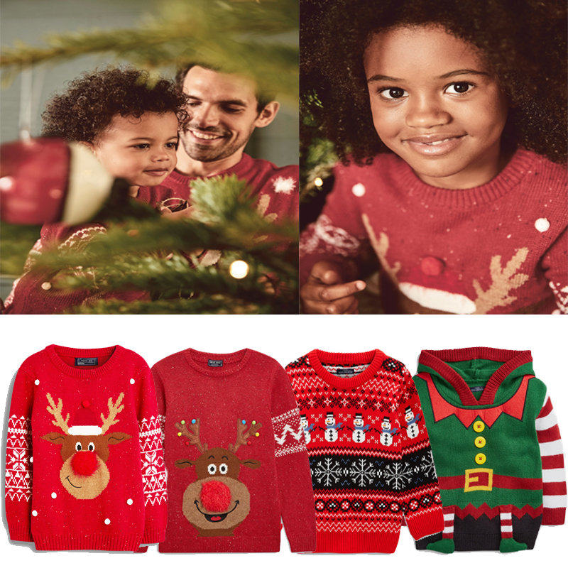 现货英国正品Next童装圣诞款系列 男童麋鹿雪人圣诞树针织衫毛衣