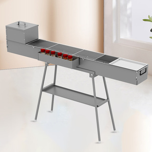 蝶烤香 烧烤架商用加长1.5米家用炉子木炭烧肉设备摆烧烤摊套装