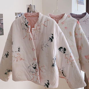 外套有口袋 两面穿宽松舒服加厚保暖长袖 居家棉服 新中式