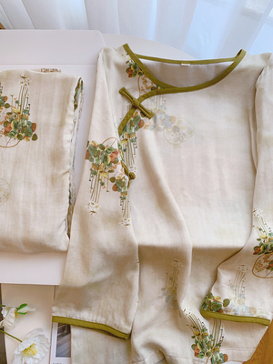 女全棉纱布新中式可外穿家居服