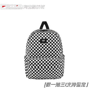 Vans 棋盘格经典LOGO 百搭书包男女同款情侣背包双肩便携大容量包