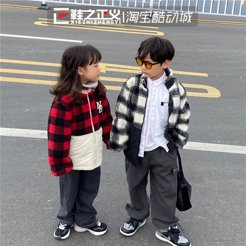NEW BALANCE儿童复古潮流外套休闲韩版童装保暖棉服冬ND7QB42033