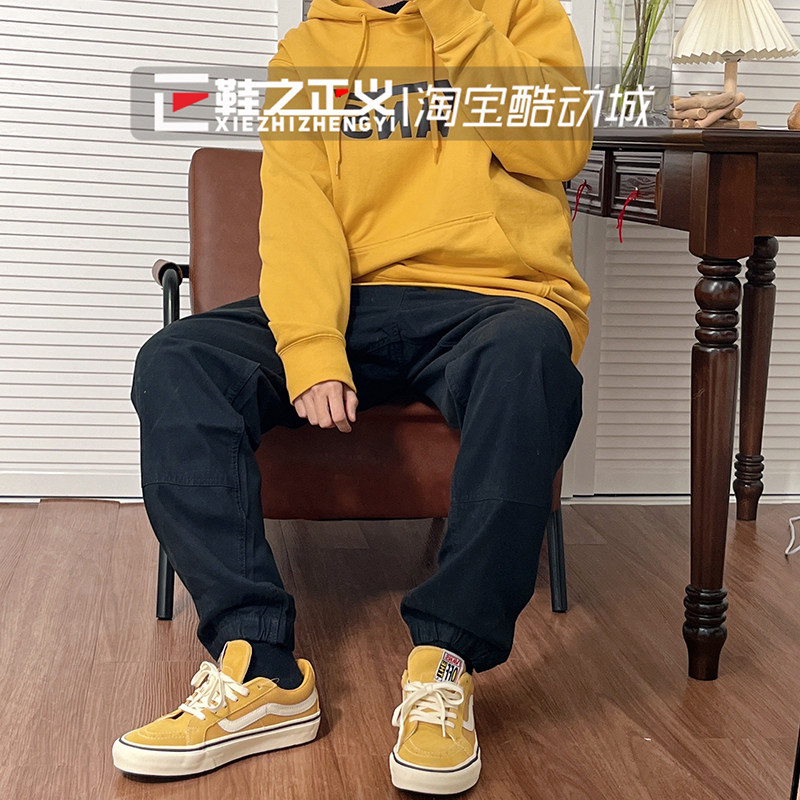 正品VANS范斯休闲工装裤复古百搭日系束脚裤男宽松运动长裤女新款