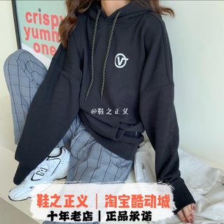 VANS范斯日系简约极简风连帽卫衣女复潮流时尚上衣男VN0A4BP7BLK