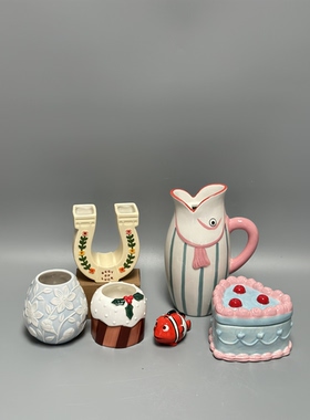 外贸孤品 ins风陶瓷花瓶 置物罐 花盆 笔筒 店铺会所装饰摆件