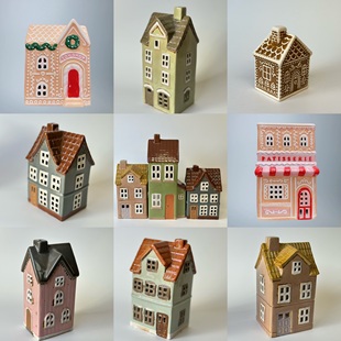 外贸孤品 房子系列陶瓷夜灯 装饰摆件 店铺会所装饰摆件