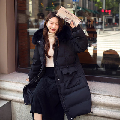 2025新款胖妹妹特大码女装200斤显瘦收腰狐狸毛领长款羽绒服潮218