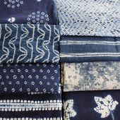 蓝言民族风手工纯棉扎染布料 面料 沙发桌布服装 蓝染布艺田园复古