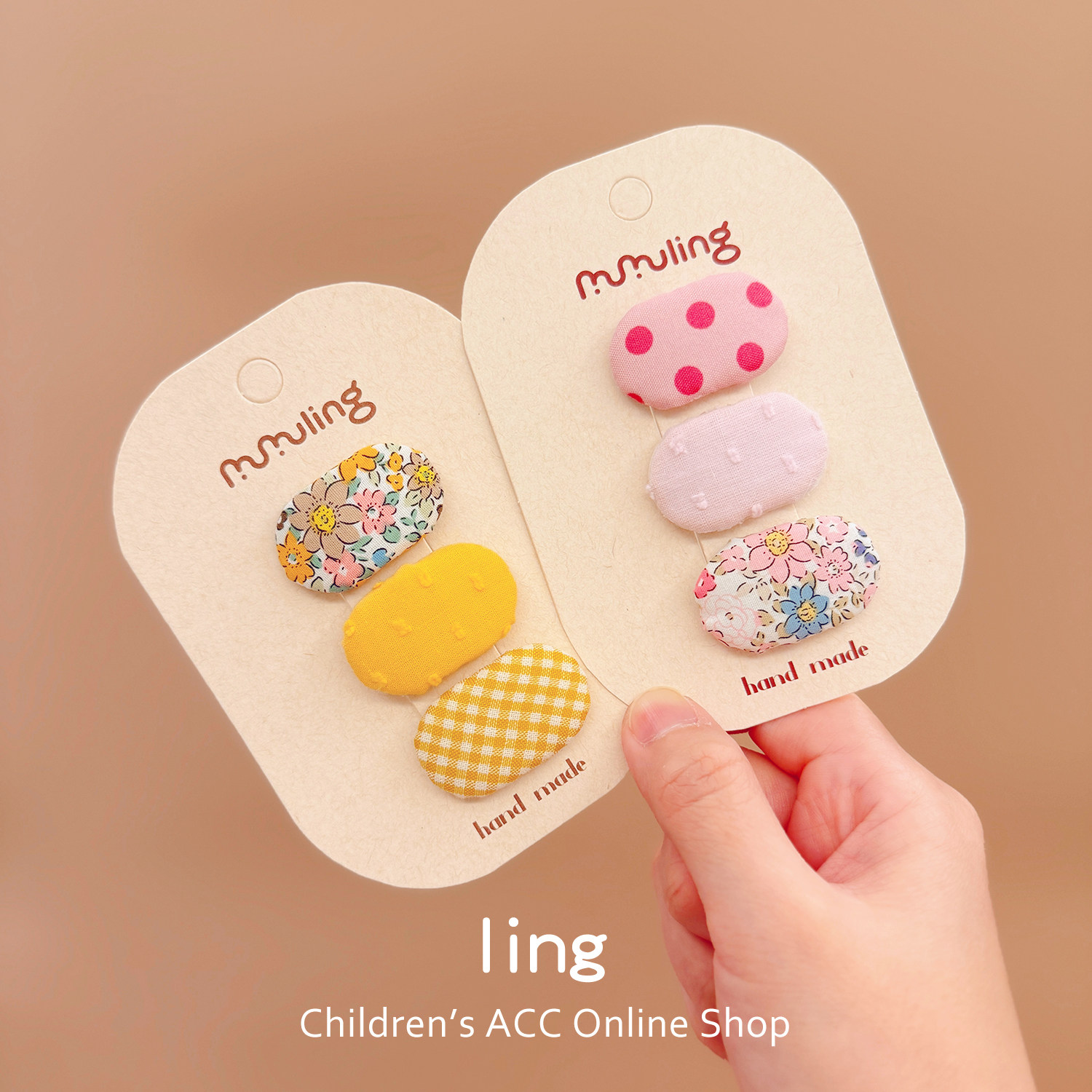 Ling可爱宝宝布艺bb夹婴儿胎毛发卡不伤发夹子发饰儿童小发夹头饰