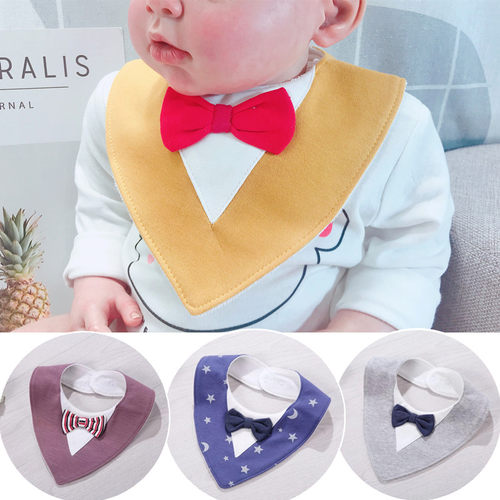 宝宝三角巾纯棉防水绅士领结春夏