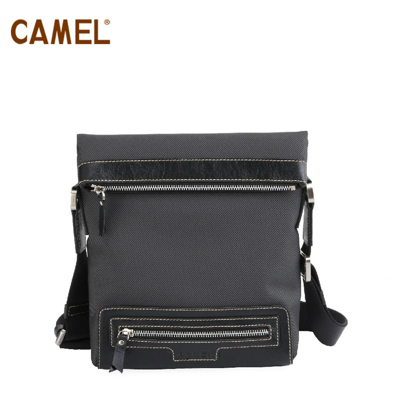 【非卖品】camel骆驼帆布单肩斜跨包男包 个性潮流条纹拼接包包