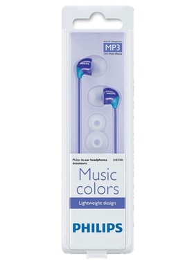 Philips/飞利浦 SHE3584入耳式耳机手机耳机紫色运动高品质耳机