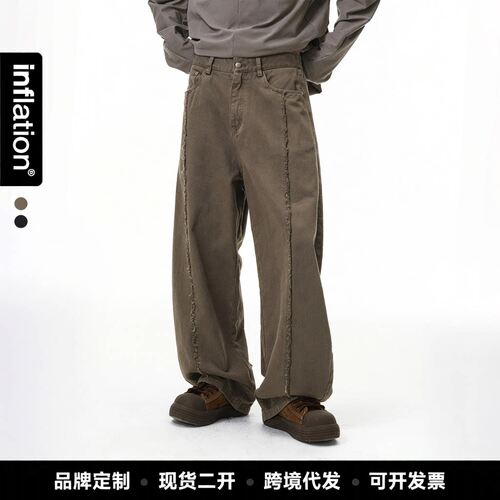 美式解构洗水工装裤26春品潮牌做旧毛边休闲长裤男