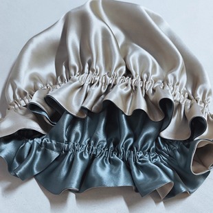 重磅30姆50姆米双面双层真丝睡帽发帽可拼按色卡定做百分百桑蚕丝