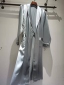 定制重磅真丝睡袍长款 100%桑蚕丝系带浴袍家居服新娘晨袍男女睡袍