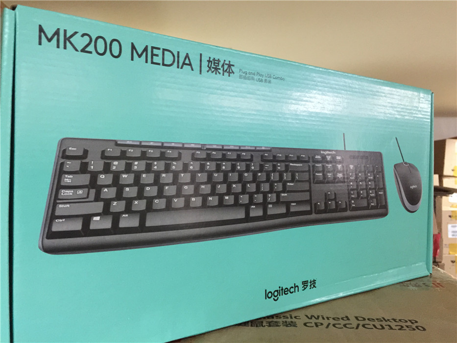 羅技MK200 有線鍵鼠套裝 多媒體鍵鼠套裝 游戲鍵盤鼠標 USB接口