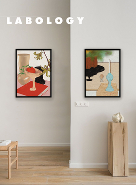 LABOLOGY新品｜MoChen插画作品 原创彩色静物装饰画黑框装裱客厅