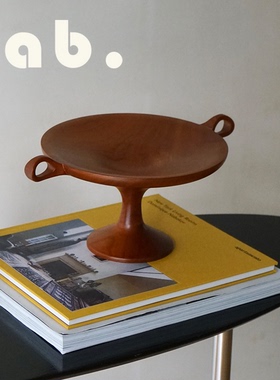 labology｜erdo耳朵托盘樱桃木双耳果盘创意家居木质置物中古礼物