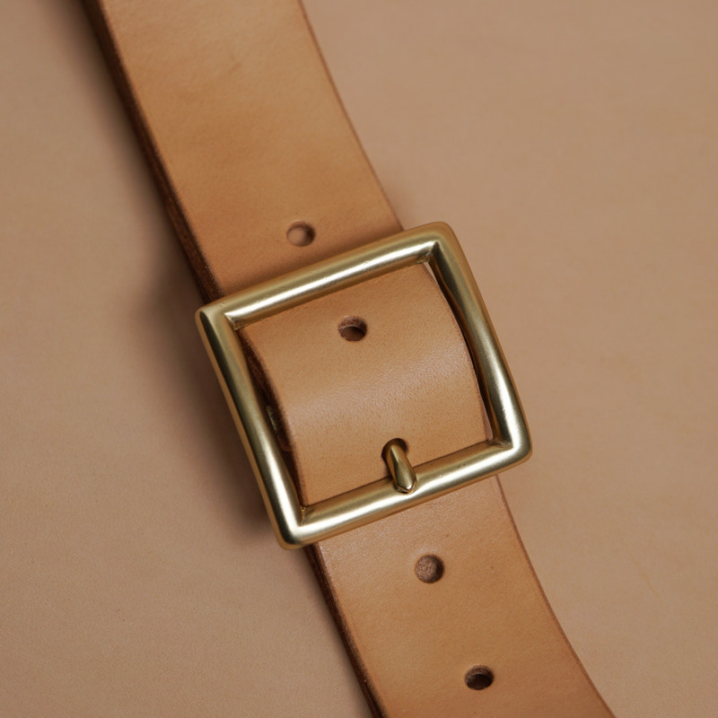 手工皮带男植鞣革头层牛皮阿美咔叽手缝日字铜扣针扣腰带加宽夏薄