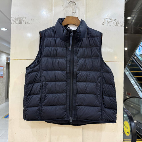 33-T6219 撞色压明线双拉链立领休闲舒适泡芙羽绒服马甲外套秋冬