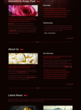 BBS126暗红色个人迷你单页网站模板个人主页个人简历HTML源码