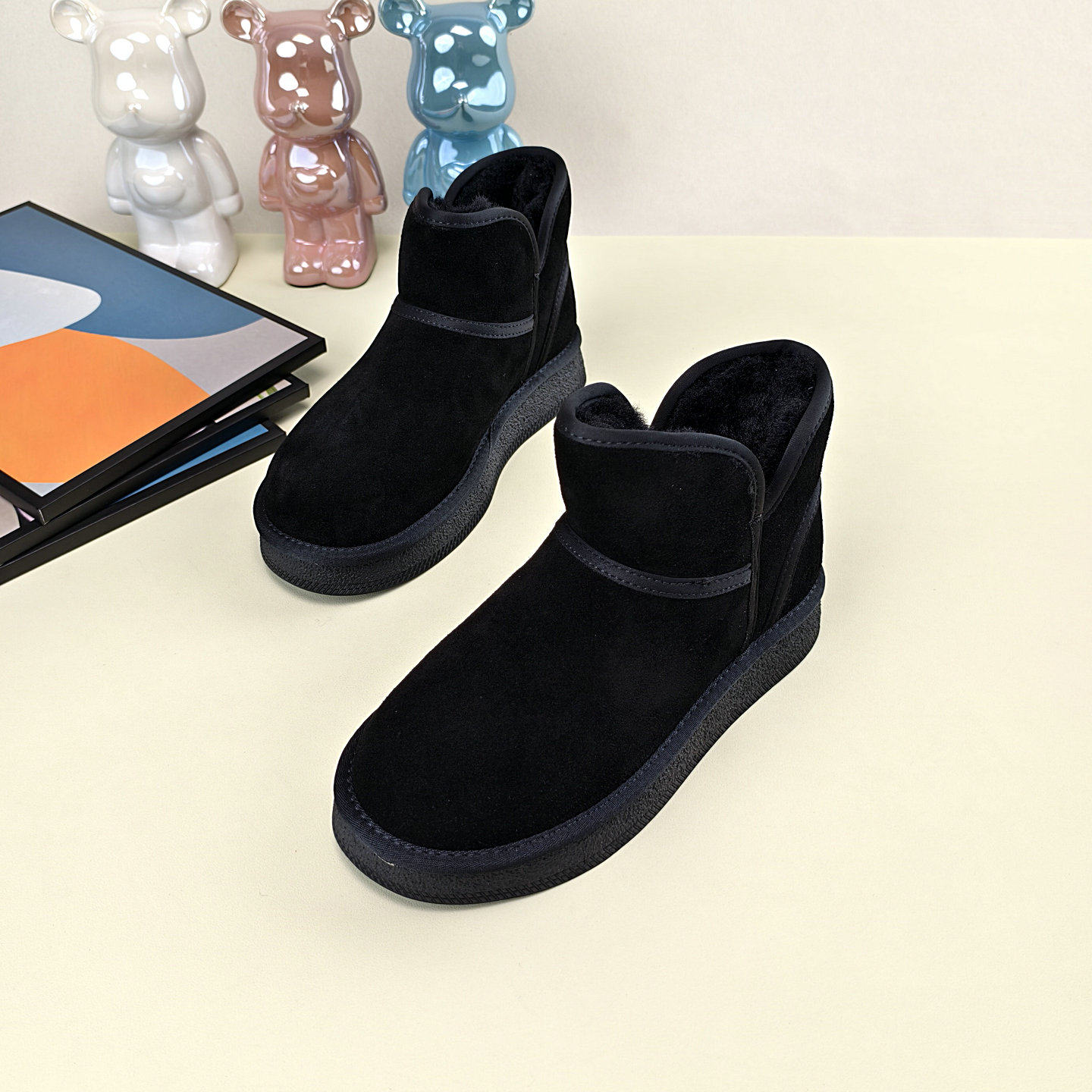 冬季平底防滑保暖雪地靴女2025新款时尚显瘦真皮加绒加厚短筒棉靴,女鞋,时尚雪地靴,淘宝优惠券,粉丝福利购,淘宝优惠卷