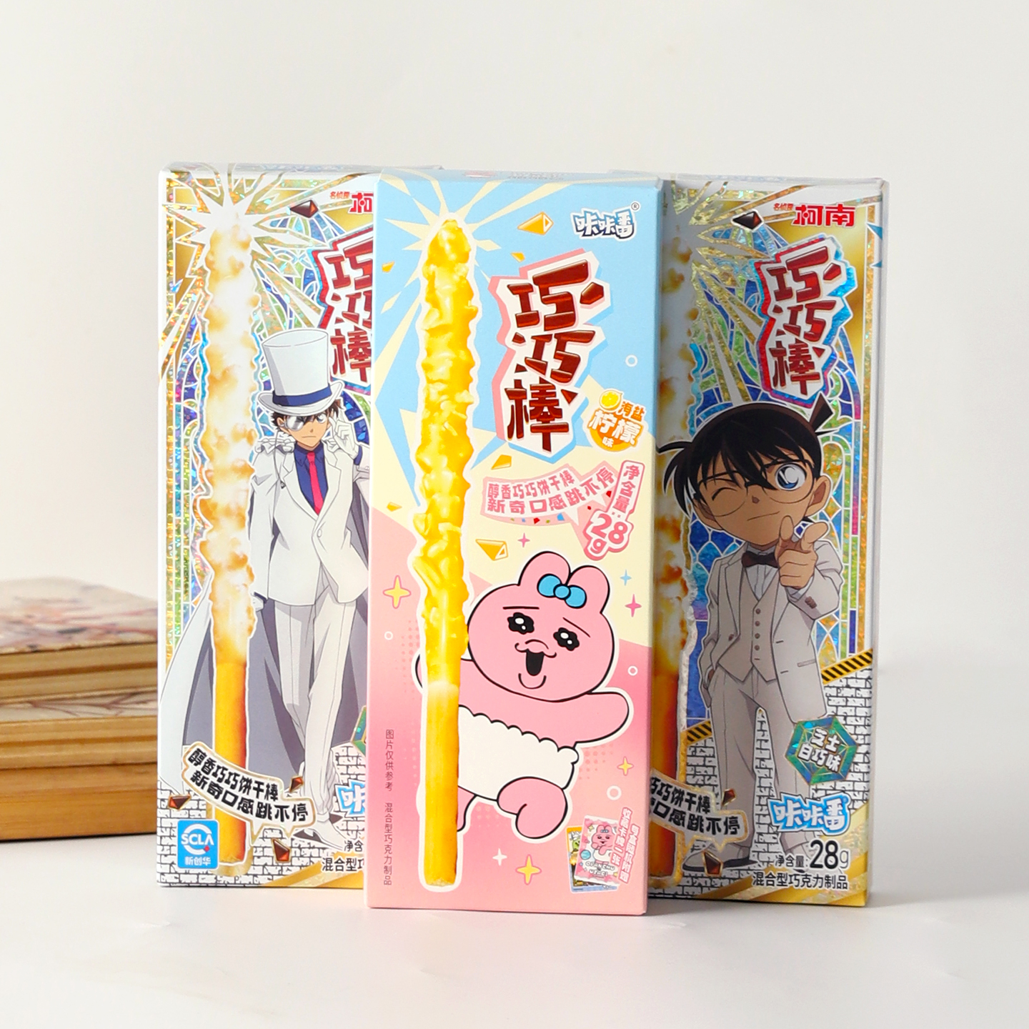 咔咔番海盐柠檬芝士白巧味巧巧棒饼干巧克力柯南联名追剧解馋零食