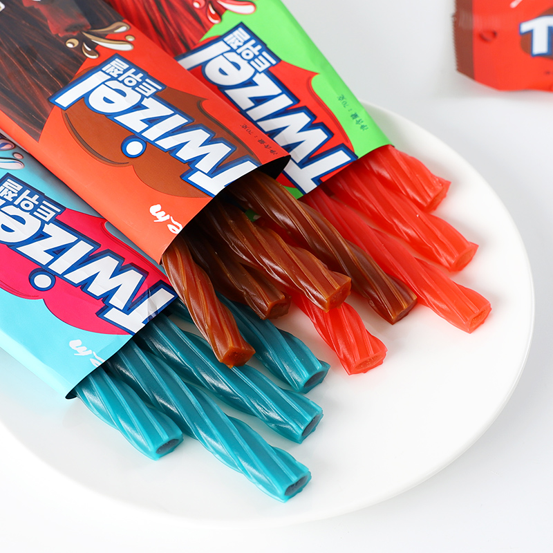 蓝莓树莓味夹心螺旋形长条软糖