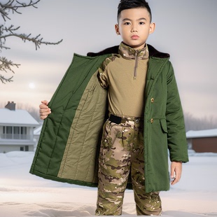 儿童军大衣男大童男童女童冬季抗寒保暖加厚防风老式军棉东北棉袄