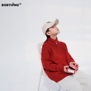 男童冬装绞花红毛衣开衫百搭上衣2026新款儿童加厚针织衫内搭潮牌