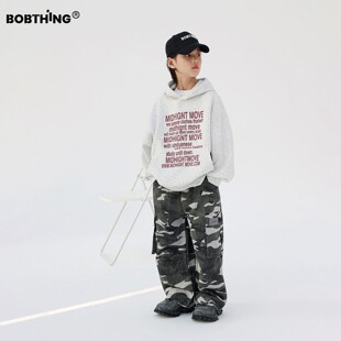 男童春装字母印花连帽卫衣针织衫2026新款儿童百搭连帽长袖上衣潮