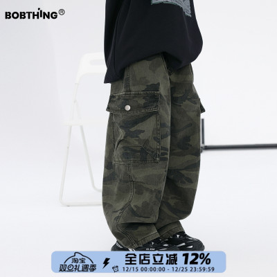 儿童冬季经典一体绒迷彩工装裤潮