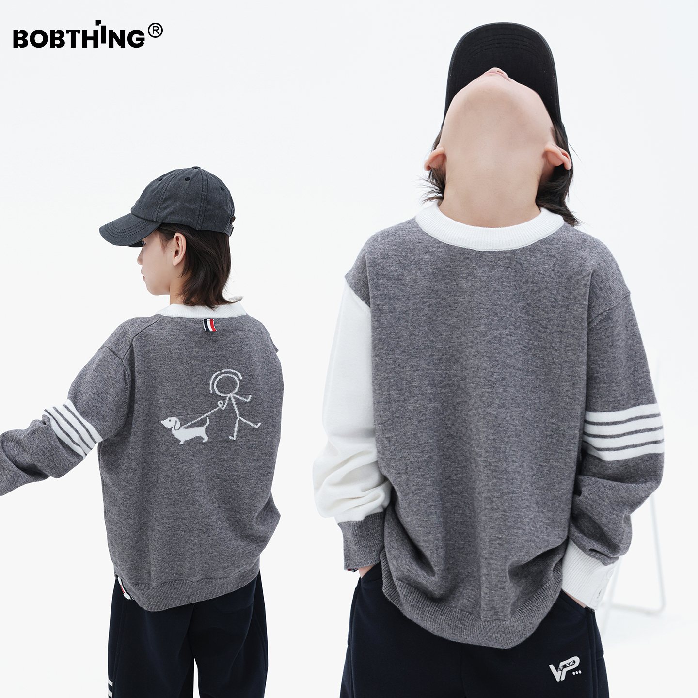 男童秋冬装圆领毛衣加厚打底衫潮